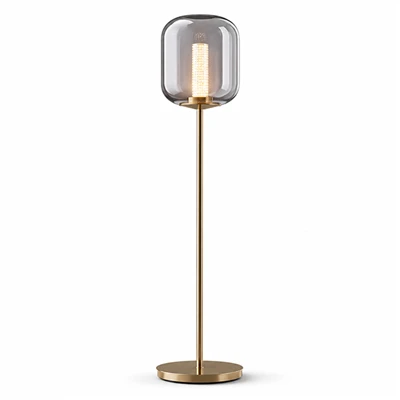 Lampa podłogowa LED ze szklanym kloszem